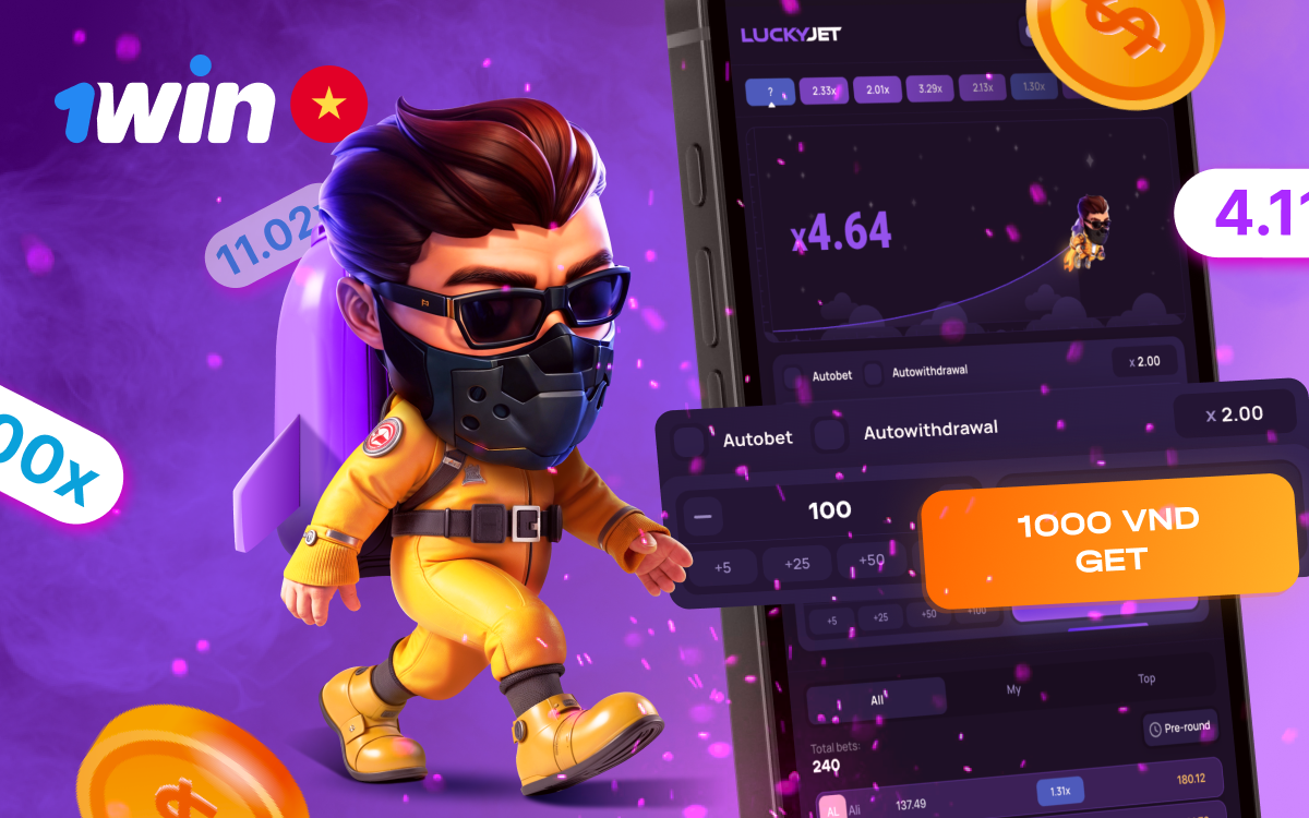 Thưởng thức Lucky Jet trên điện thoại mọi lúc, mọi nơi với 1win.