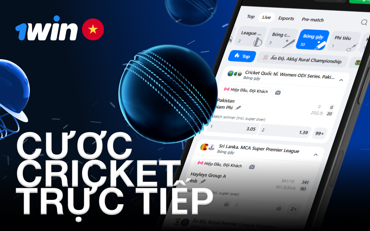 Cược cricket trực tiếp Tham gia cược cricket trực tiếp và theo dõi trận đấu tại 1win.